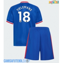 Camisa de time de futebol Manchester United Youri Tielemans #18 Replicas 2º Equipamento Infantil 2026-27 Manga Curta (+ Calças curtas)